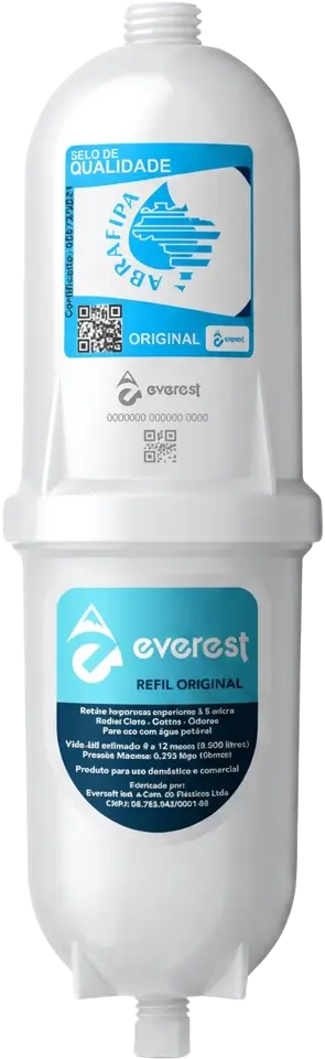 Refil original Everest para purificadores de água na cor branco